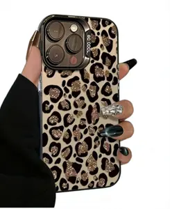 Phone Case - A Stylish And Attractive Golden Leopard Print IMD Phone Case, Featuring a Colorful Silvery Exterior And Glossy Surface,Suitable for a variety of iPhone models, from Iphone 17 series to Iphone 11 series, and Iphone x series