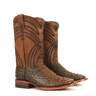 Tony Lama Men's Dusky Bonham 3R Buckaroo Cowboy Boot - Red Leather, Square Toe, 16" Height