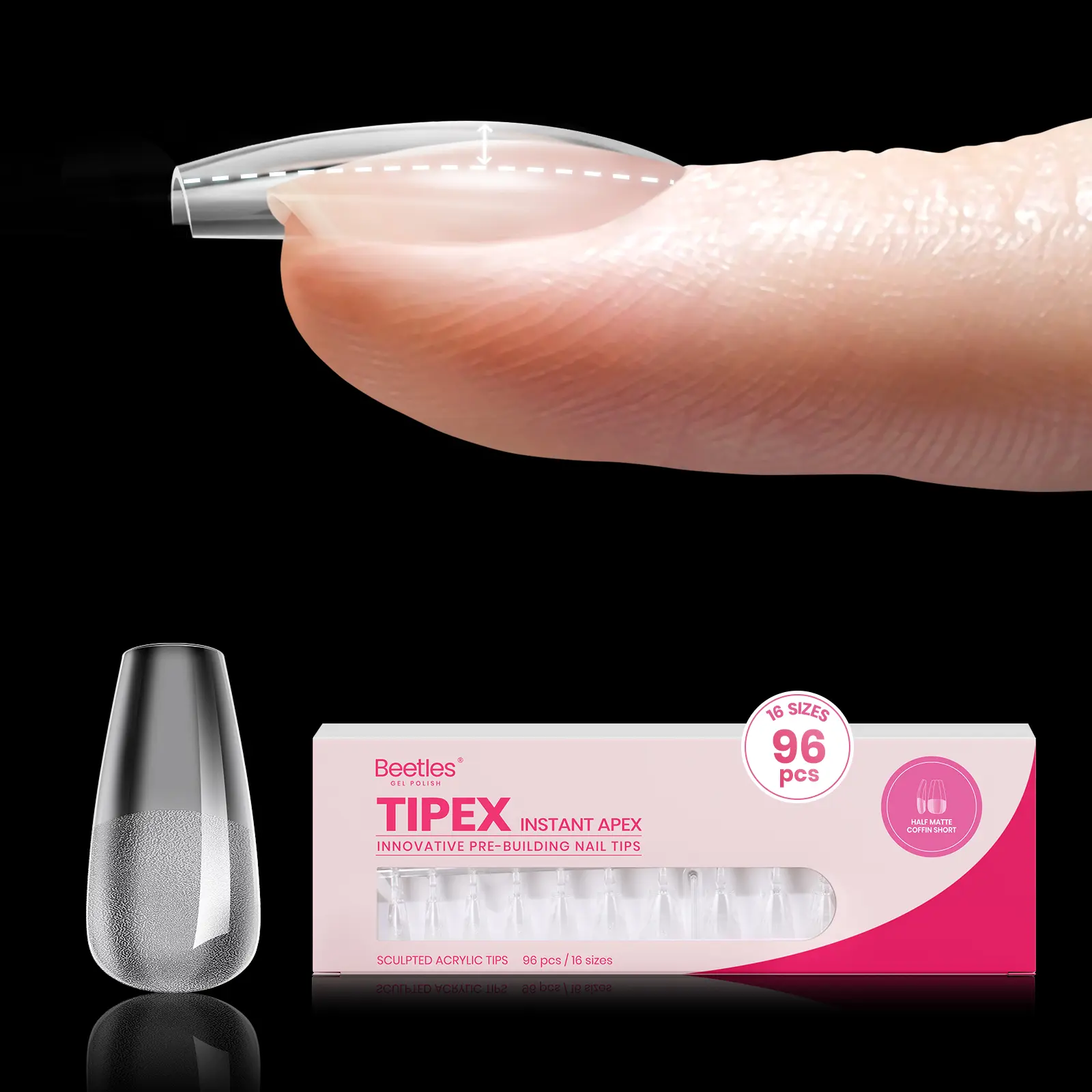 Short Coffin 16Sizes 96Pcs(Only Tips)