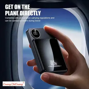 10000mAh Power Bank Set, 22.5W/PD20W Super Fast Charging, Magnetic Wireless Charging Treasure, Portable Phone Charger For IPhone15pro/14max/13/12 Devices/Android (USB, Type-c) Smartphone Chargeable Black