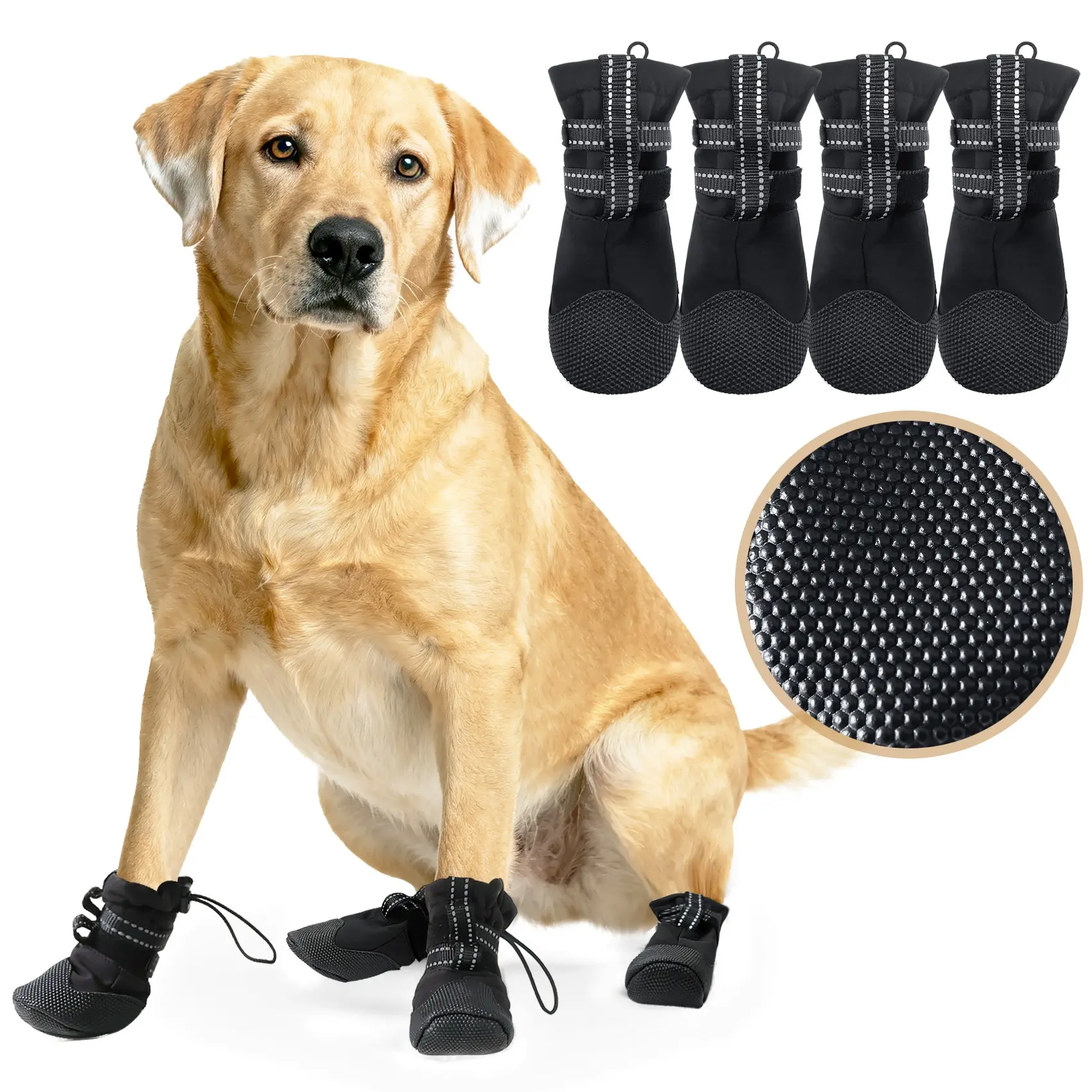 Dog Shoes Soft Sole Outdoor Anti-Slip Waterproof, Durable Pet Footwear for Medium to Large Dogs, Prevents Dirt and Slips