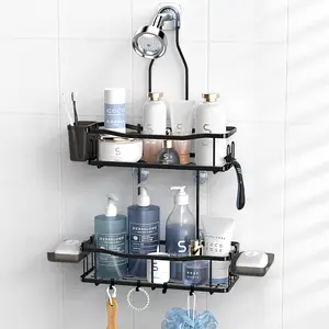 Hanging Shower Caddy Bathroom Organizer: Rustproof Shower Shelf Racks Over Shower Head - No Drilling Inside Bath Shower Rack Shelves Over Showerhead for Sh