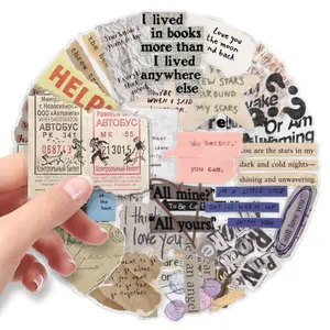 Vintage Waterproof Aesthetic Sticker Packs (50 Pcs) - Mobile Phone & Electronics Stickers, Scrapbooking DIY Paper Craft Supplies, Water Bottle Decor - Ideal for Teens