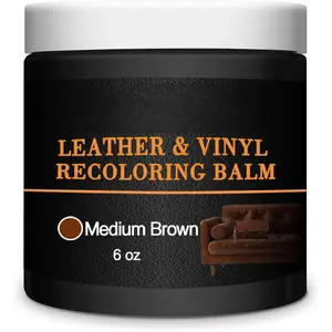 Leather Recoloring Balm & Color Restorer - Multipurpose Dye &  for Faded Leather Couches,  Seats, Shoes | Fix  on Clothing, Furniture & Accessories(Medium Brown)
