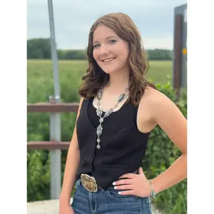 Western Faux White Buffalo Lariat Statement Necklace - 24 inch