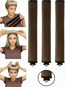 3 buah  of non-heated curlers in a colorful box for sleeping, lazy people, and creating big waves, Heatless Hair Curlers