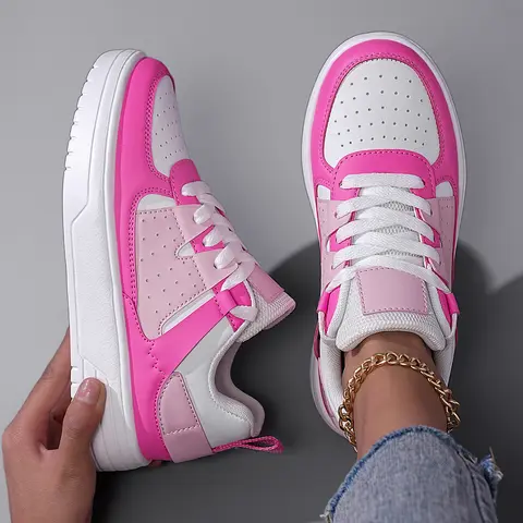 Women's Closed-Toe Laces Casual Sport Sneakers - Lightweight Sole Athletic Shoes for Women, All-Seasons Active Casual Trainers for Walking, Workout