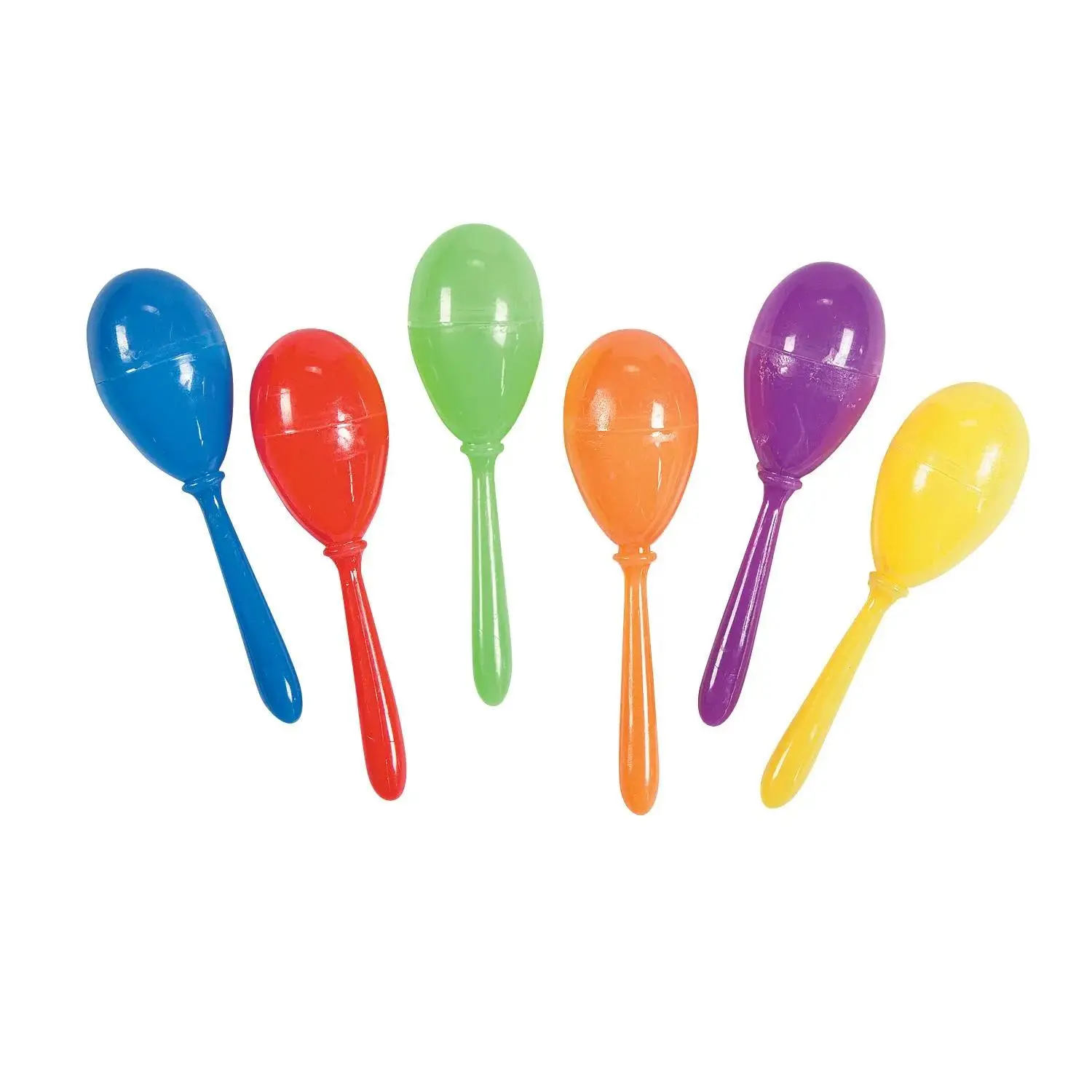 2 3/4" Mini Bright Color Plastic Maracas - 12 Pc.