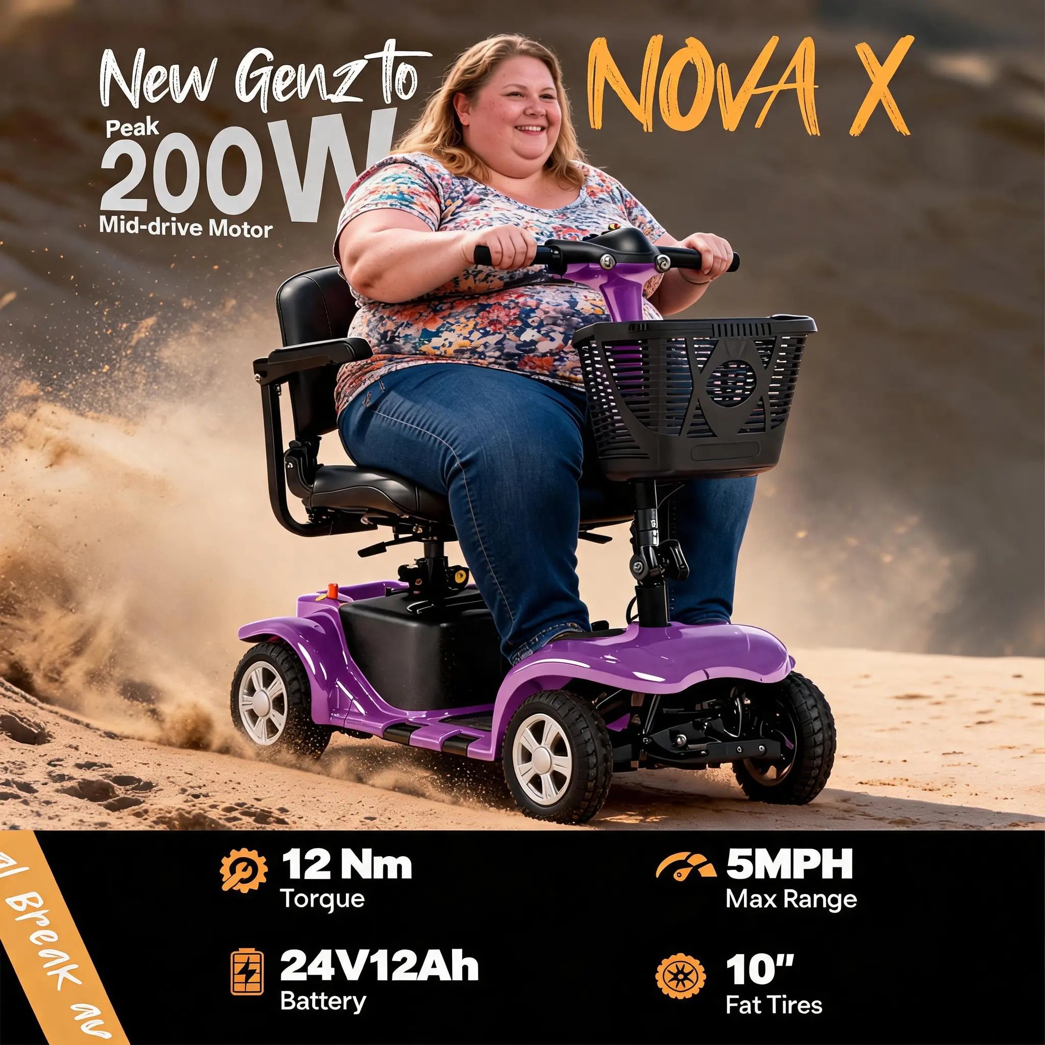 Four-wheeled mobility scooter