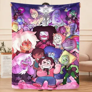 Steven Universe Inspired Flannel Blanket, Suitable for Sofa, Bed, Camping or Travel, Four Seasons Decor, Soft and Comfortable Home Decor Gift, Suitable for Women and Men, Ideal Gift, Multiple Sizes, Suitable for Halloween, Thanksgiving, Christmas