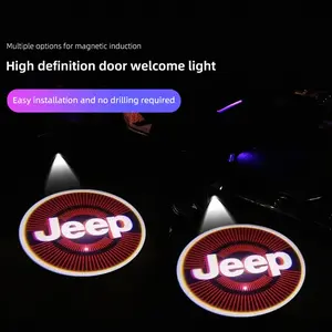 Led HD Car Door Logo Welcome Light Projector Lamps Car Door Lights For Jeep Renegade Compass Grand Cherokee Wrangler jk Gladiator Patriot Liberty Commander Trailhawk