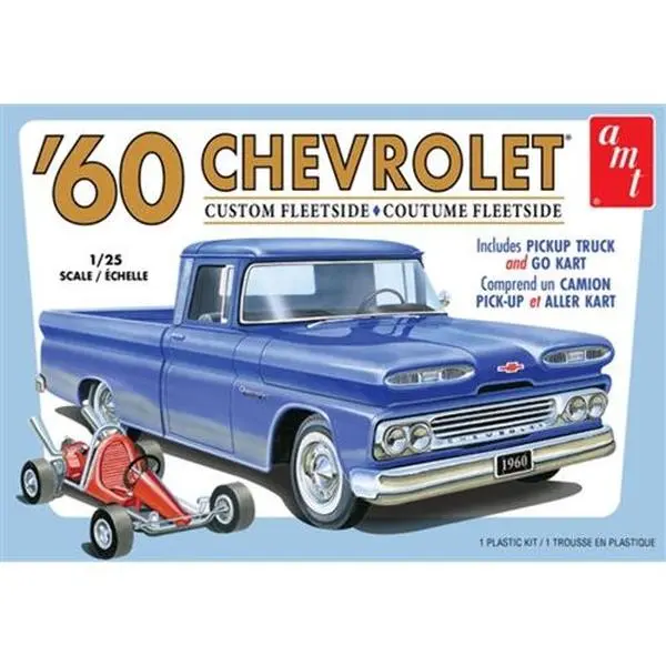 AMT 1960 Chevy Custom Fleetside Pickup w/Go Kart 2T 1/25 Scale Model Kit  [COLLECTIBLES]