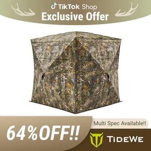 TIDEWE Hunting Blind 270°See Through with Carrying Bag, 1-2& 2-3& 3-4 Person Pop Up Ground Blinds, Portable Deer Blind, OutdoorFun