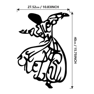 Islamic Metal Wall Art with Rotating Bowl Monk Pattern 27.52cm x 40cm Creative Home Decor for Any Room Housewarming Gift Religious Decorative Ornaments