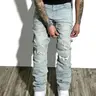 Men's Vintage Washed Denim Jeans, Light Wash Distressed Stretch Skinny Fit Harajuku Casual Long Pants for All Seasons
