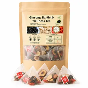 5 Pack Herbal Fruit Tea Bags, 100 Individually Wrapped Tea Bags with Black Goji Berry, Mulberry, Red Date and Jujube for Daily Drinking