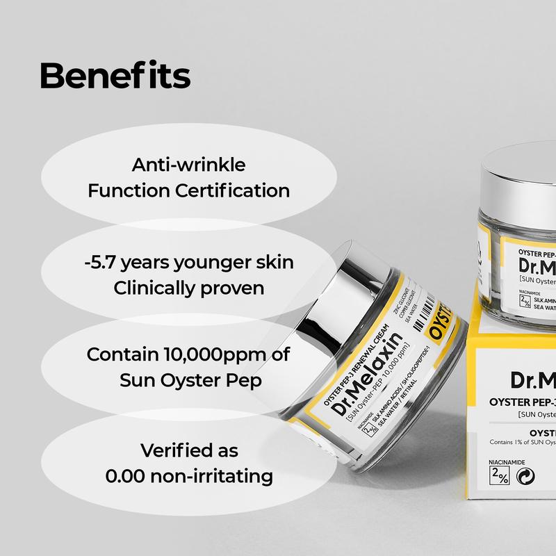 [Dr.Melaxin Official] Oyster Pep3 Renewal Cream | Anti-aging, Wrinkles, Elasticity, Brightening, Dull Skin, Hydration  | Korean Cosmetics | 50ml