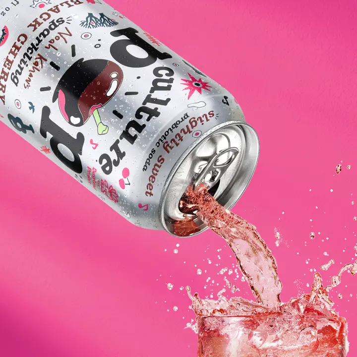 Noah Kahan's Sparkling Black Cherry - Culture Pop Soda - 12 Pack