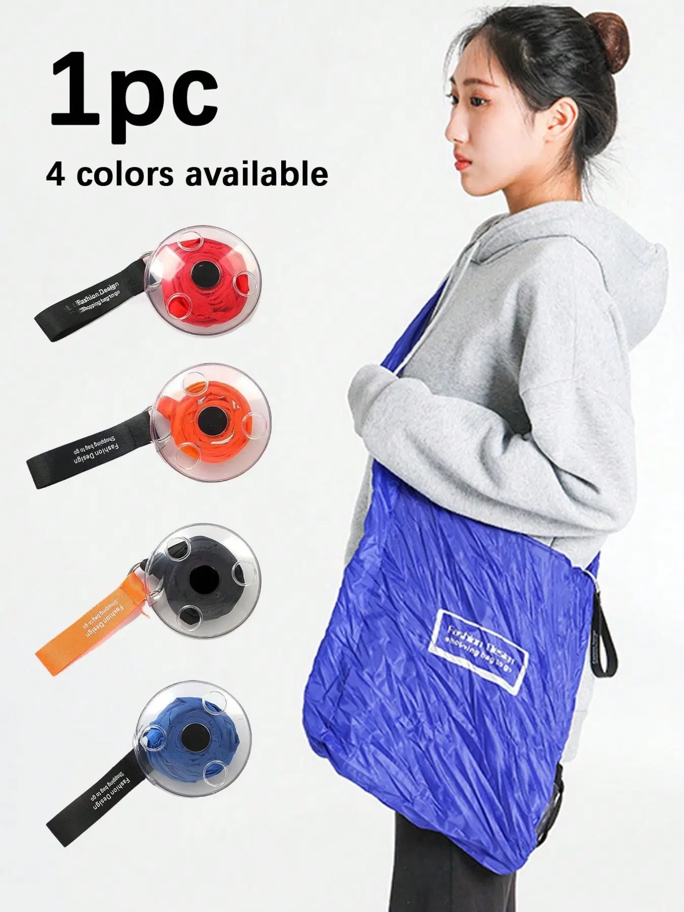 Portable Multifunctional Expandable Foldable Lightweight Shopping Bag, Round Collapsible Grocery Bag for Travel Supermarket Outdoor Daily Use, Reusable Bags