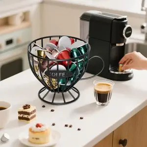 Nordic Style Luxurious Countertop Snack Candy Storage Rack, Coffee Shop Table Display Shelf, Home Espresso Capsule Coffee Pod Holder Organizer, Decorative Holder