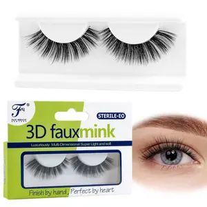Medical Grade Sterilized 3D Faux Mink Lashes - Safe for Sensitive Skin, Eco-Sterile Fluffy False Eyelashes, Handcrafted Natural Look Soft Fake Lashes Multi-Dimensional