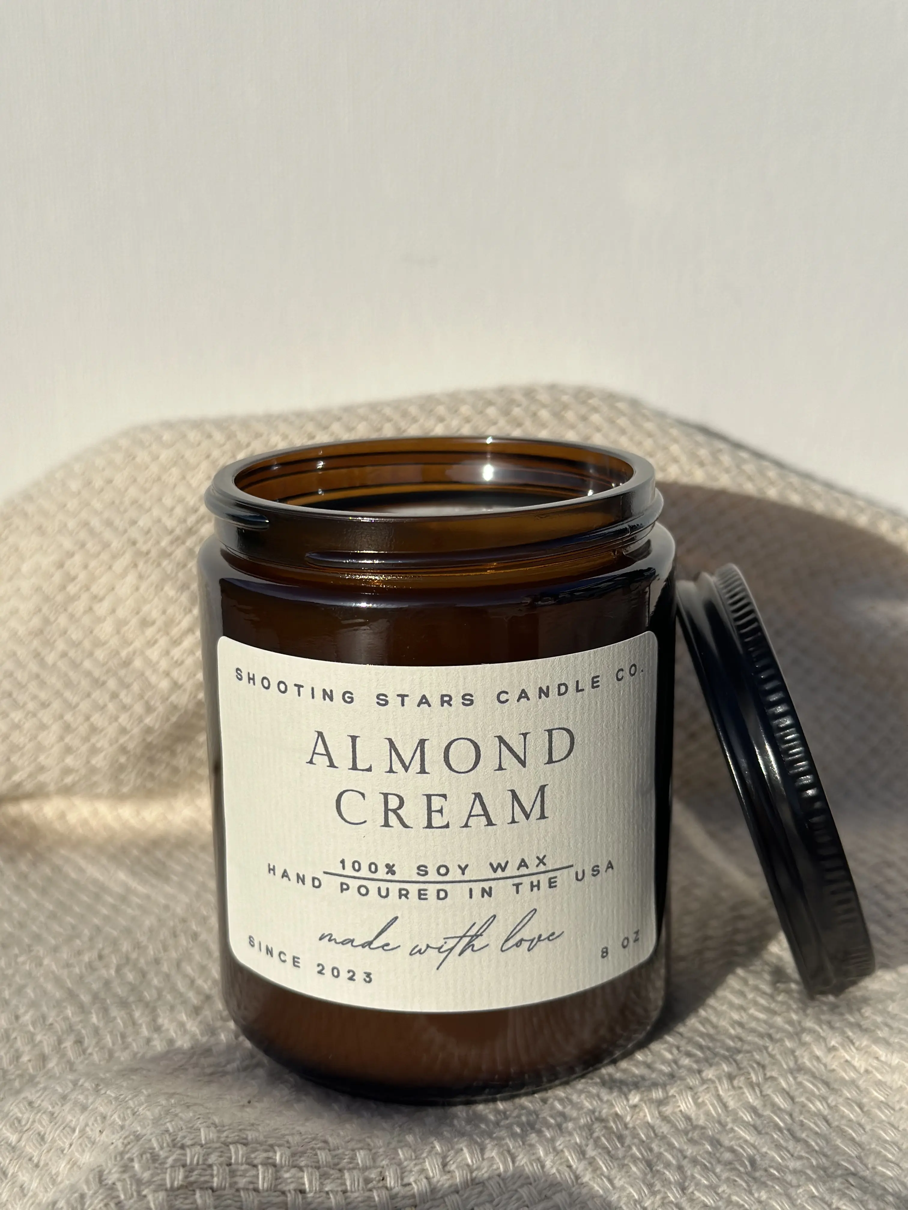 Almond Cream Soy Wax Candle | Handmade in the USA | 8 OZ