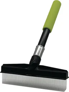 Small Room Groom Carpet Rake, 11" Handle, Portable Carpet Brush for Pet Hair, High Pile Rugs, Stairs, Furniture & Artificial Turf, Compact Groomer Tool