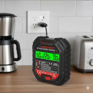 Professional Voltage Tester & GFCI Outlet Tester | 5/30mA RCD Leakage Detector | Ground/Neutral Polarity Check | Safe Reliable Multi-Function Electrical Tool for Home