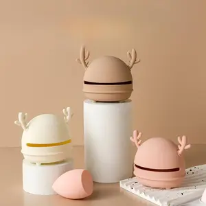 Makeup Sponge Storage Box, 3 Counts Durable Design Makeup Sponge Holder, Portable Makeup Sponge Organizer for Home & Travel, Cosmetic