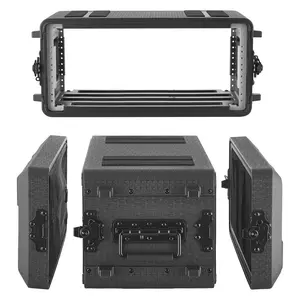 【Summervibes】VEVOR 4U Rack Case, 12 in Depth, Rackmount Flight Case Shallow Rack with Microphone Compartment, Polyethylene Construction, Recessed Latches, Easy Installation, for Amplifier, 8.7 in Internal Depth
