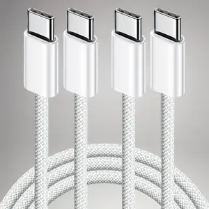 USB C to Type C Fast Charging Data Cable for Smartphone, 2 Counts 3ft 60W Fast Type C to C Portable Charger Cord, Long Charging Cable for iPhone 15 Plus/15 Pro Max, MacBook Pro, Cell Phone