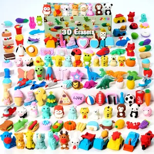 JOYIN 36Pcs Animal Erasers for Kids, Cute Pencils Erasers Bulk, Desk Pets Puzzle for Classroom Rewards Back to School Supplies Party Favors Treasure Box Toys Gifts