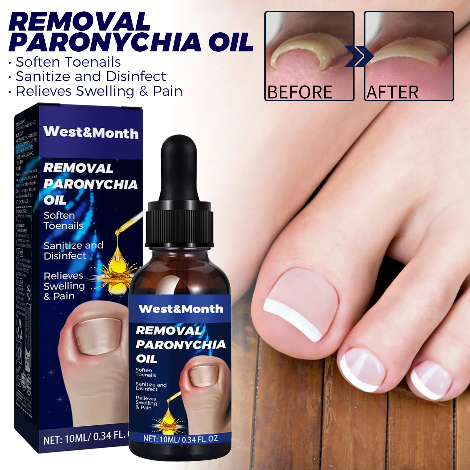 Premium Nail-Care Oil for Thick Discolored Brittle Yellow Nails - Toenail Repair Conditioning Strengthening Daily Formula with Easy Brush Applicator for Toes and Fingers Healthy Appearance campingessentials