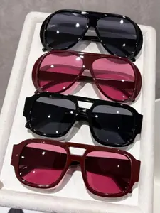 4pcs  Women's Oversized Aviator Frame Fashion Fashion Glasses, Street Style Fashion Accessory, Outfit Matching, Outdoor, Street Party, Driving, Travel, Holiday, Gift For Friends And Family