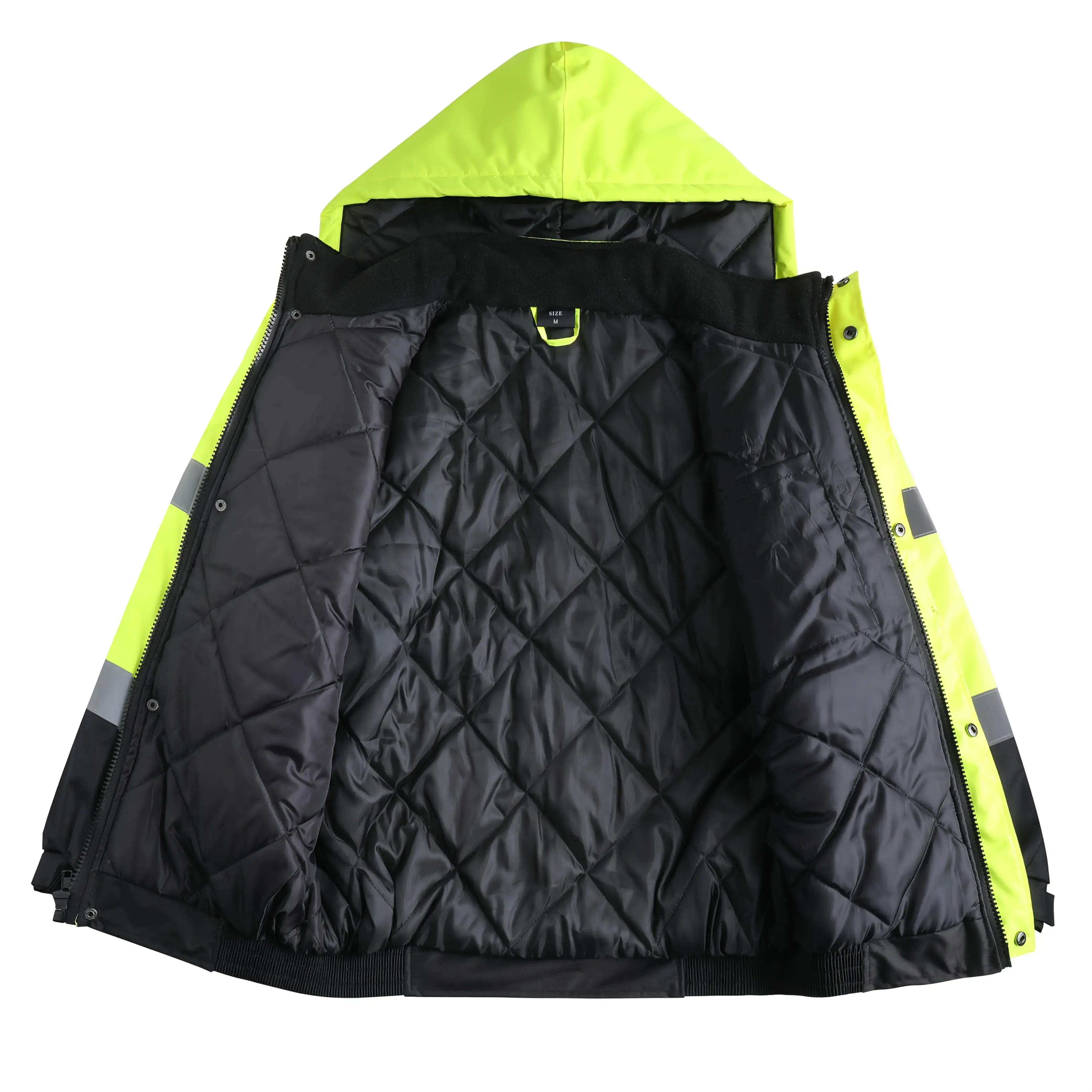 High Visibility Reflective Jackets for Men, Waterproof Safety Jacket with Pockets, Hi Vis Yellow Coats with Black Bottom, Mens Work Construction Coats for Cold Weather High Visibility Reflective Jackets for Men, Waterproof Safety Jacket with Pockets, Hi Vis Yellow Coats with Black Bottom, Mens Work Construction Coats for Cold Weather