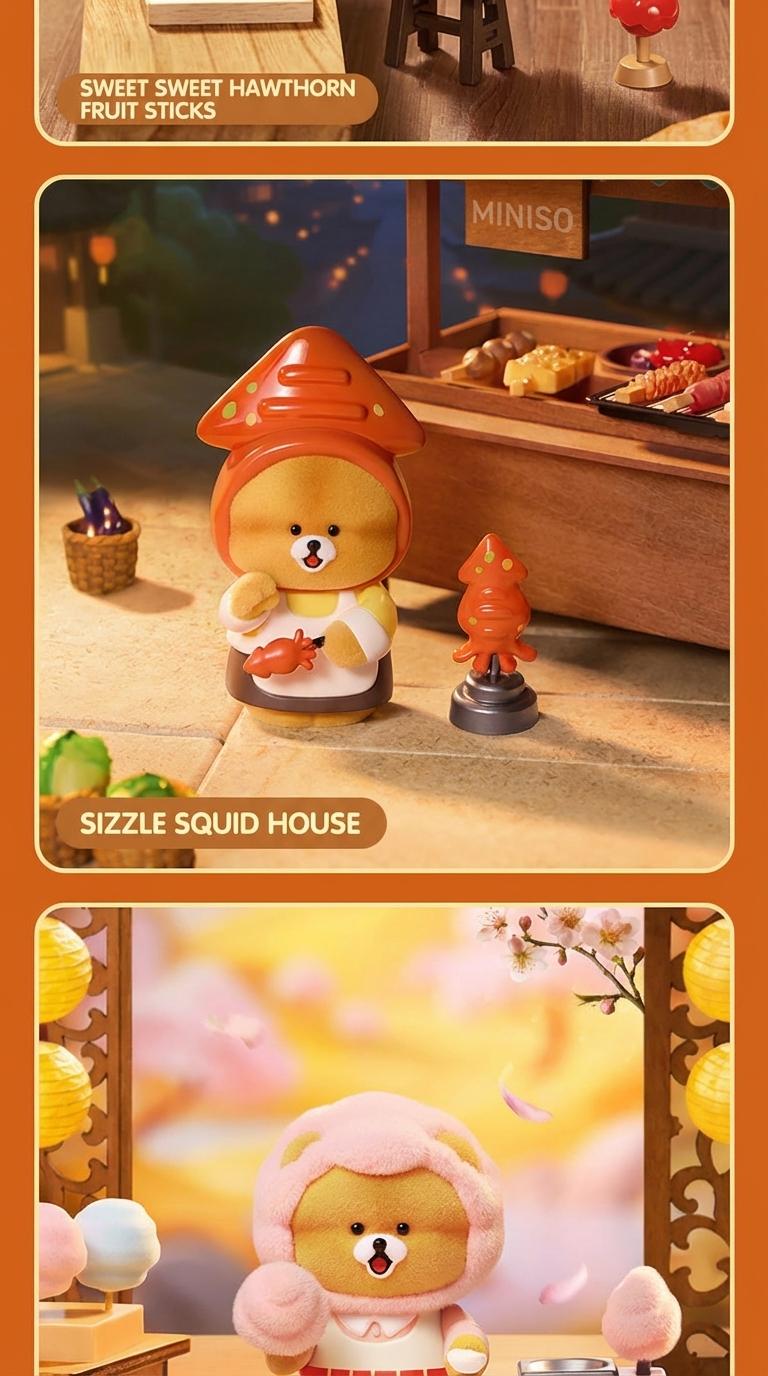 MINISO Mochi “Pop Pop” scented snack stall series blind box—figurine ornament, gift, trendy collectible, new cute figure; ideal for gifting and personal collection.