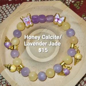 Honey Calcite and Lavender Jade
