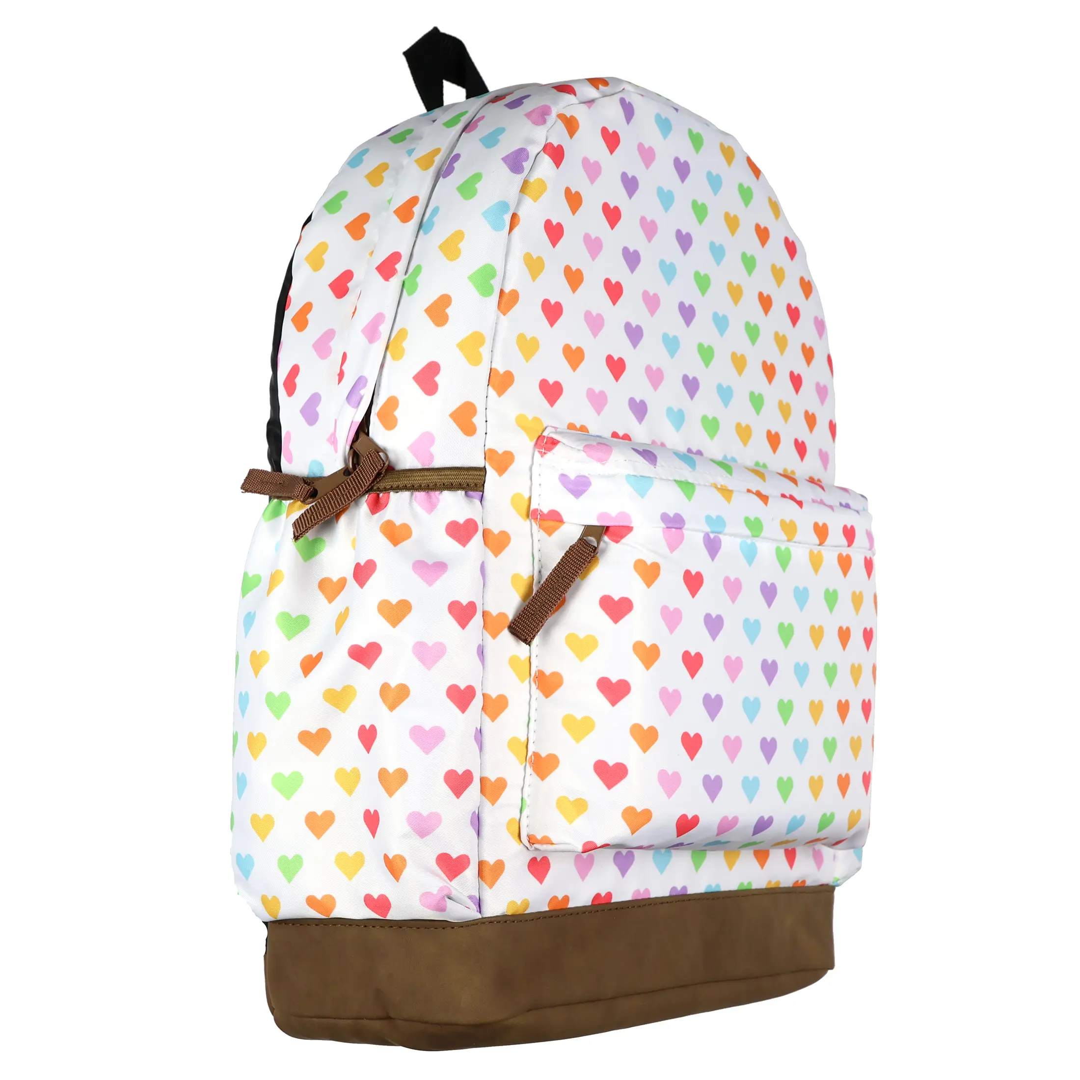 PJammy Rainbow Hearts Backpack All-Over Design 16" Book Bag School Tech Sleeve Adjustable Shoulder Straps