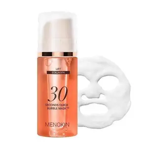 [MENOKIN] 30 Seconds Micro-Bubble Mask, Korean Glass Skin Care Essential, 70 Uses, 3.21 fl.oz, Turkey Neck, Zempic Neck, Tech Neck, Smoker Lines, Smile Lines, 11 Lines, Under-eye Hollows, Forehead Lines, Micro-Bubble Primer Capsule Daily Olive Sheet