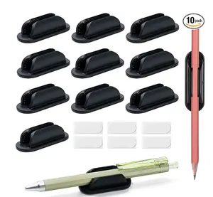 10 Pack Adhesive Pencil Holders for Desk,Silicone Flexible Pen Holder for Wall Desk Organizer,Art Supply,Small Gift