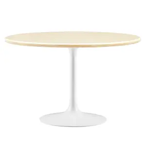 Modway Lippa 48" Round Artificial Travertine Dining Table
