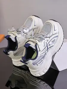 Mesh Sports Shoes, Unisex Velcro Dad Sneakers, Anti-Collision Soft Sole, Breathable Running Shoes for Kids