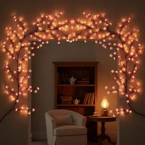 1 piece 72 LED cherry blossom vine light, flexible luminous cherry branch lights, USB powered, DIY, suitable for bedroom, living room wall decoration,, holiday, wedding and other atmosphere decoration.