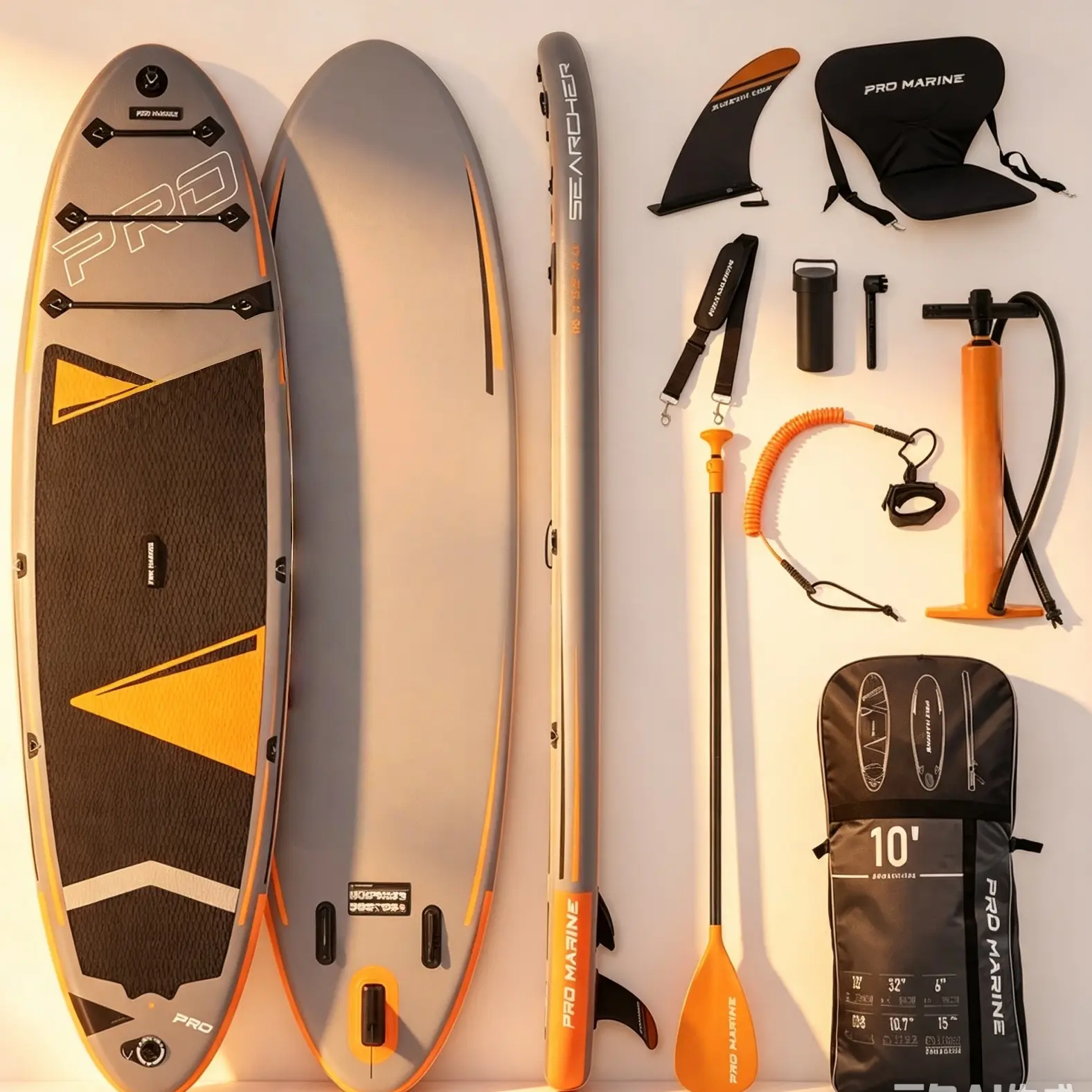 Inflatable Stand up Paddle Boards Adjustable Paddle SUP Carry Bag & Fast Pumping Orange FathersDayGift