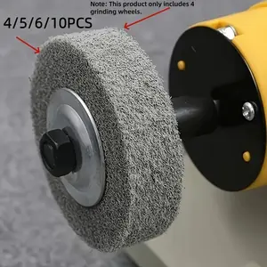 4-10 -3 inch heavy fiber abrasive stainless steel polishing wheel with nylon abrasive, suitable for metal, wood, plastic and ceramics.