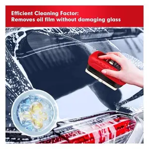 Oil Film Cleaning Brush for Car Windows Glass Cleaner with Anti-Fog Feature & Effective Oil Film Remover for Windshield & Window Cleaning
