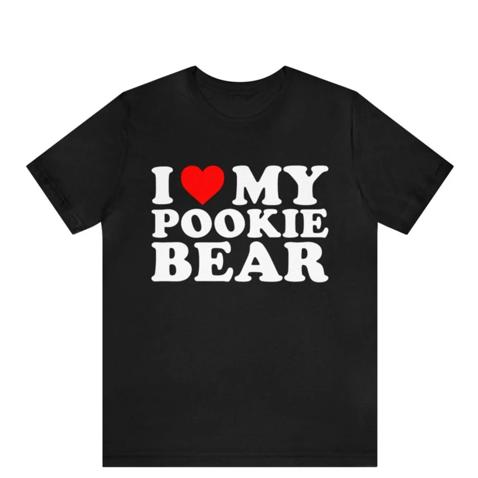 Knit Top with Funny "Love My Pookie" Drawing, Regular Fit, Machine Washable All-Season Wear, Birthday Gift, Tshirt, Adult, Round Neck, Casual, Positioned Print, Cotton, Crew Neck, Position Print, Graphic, Fabric, Do Not Dry Clean, T-Shirt, None