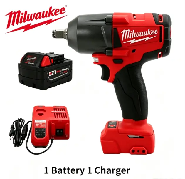 Milwaukee M18 FMTIWF12 18V Cordless Impact Wrench - 900Nm High-Torque Hand Tool for Heavy-Duty Fastening kit complete durable mechanical use