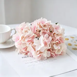 3-Pack Artificial Hydrangea Bouquet, Fake Flower Plants, Room Decor, Fall Garden Decoration, Table Centerpiece, Wedding Basket, Home Decor
