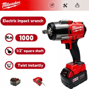 Milwaukee 1000Nm heavy-duty fastening Impact Wrench for Auto Repair & Construction | 1/2" Cordless Power Tool | Brushless Motor, High Torque, Heavy Duty Performance，Fast Removal, LED Light